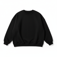 TRENDHAUS Classic Black Crewneck Oversized Sweatshirt