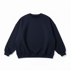 TRENDHAUS Classic Black Crewneck Oversized Sweatshirt